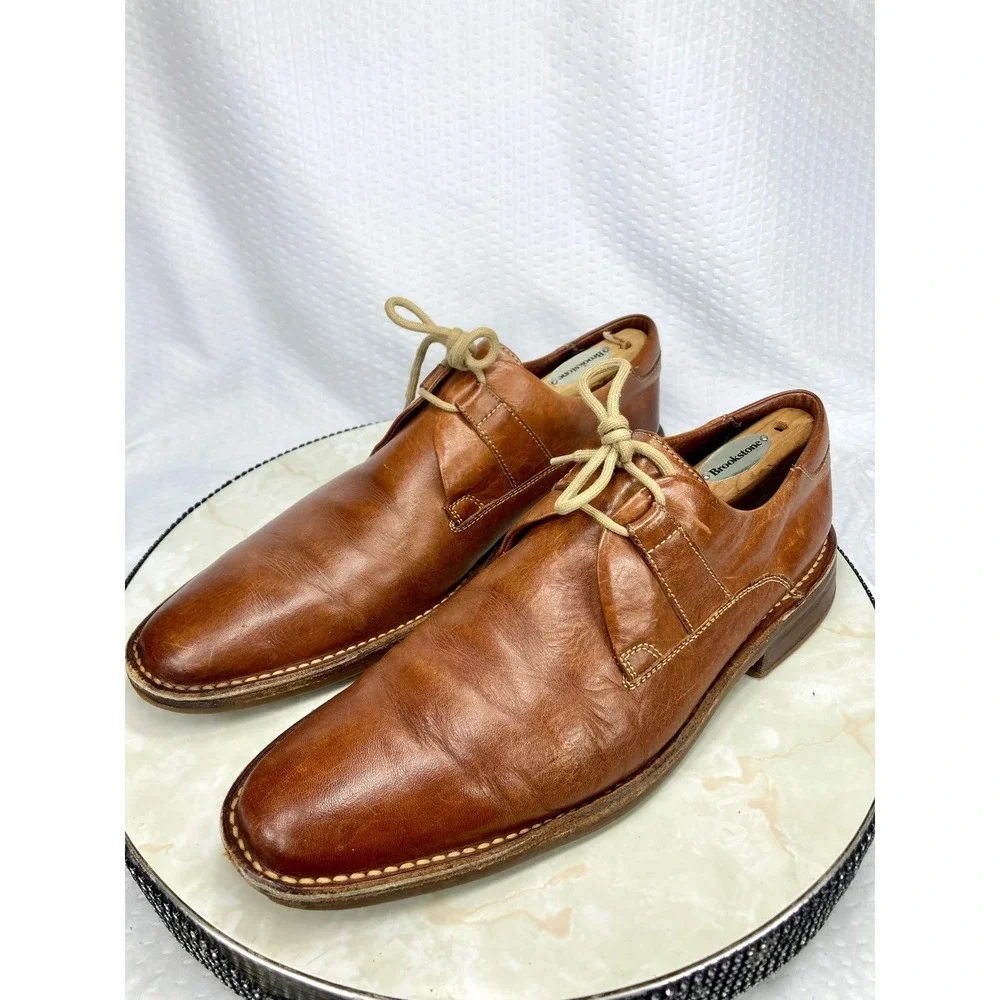 Cole Haan Leather Lace Up Derby Dress Shoes Mens 9.5 Brown Professional Preppy